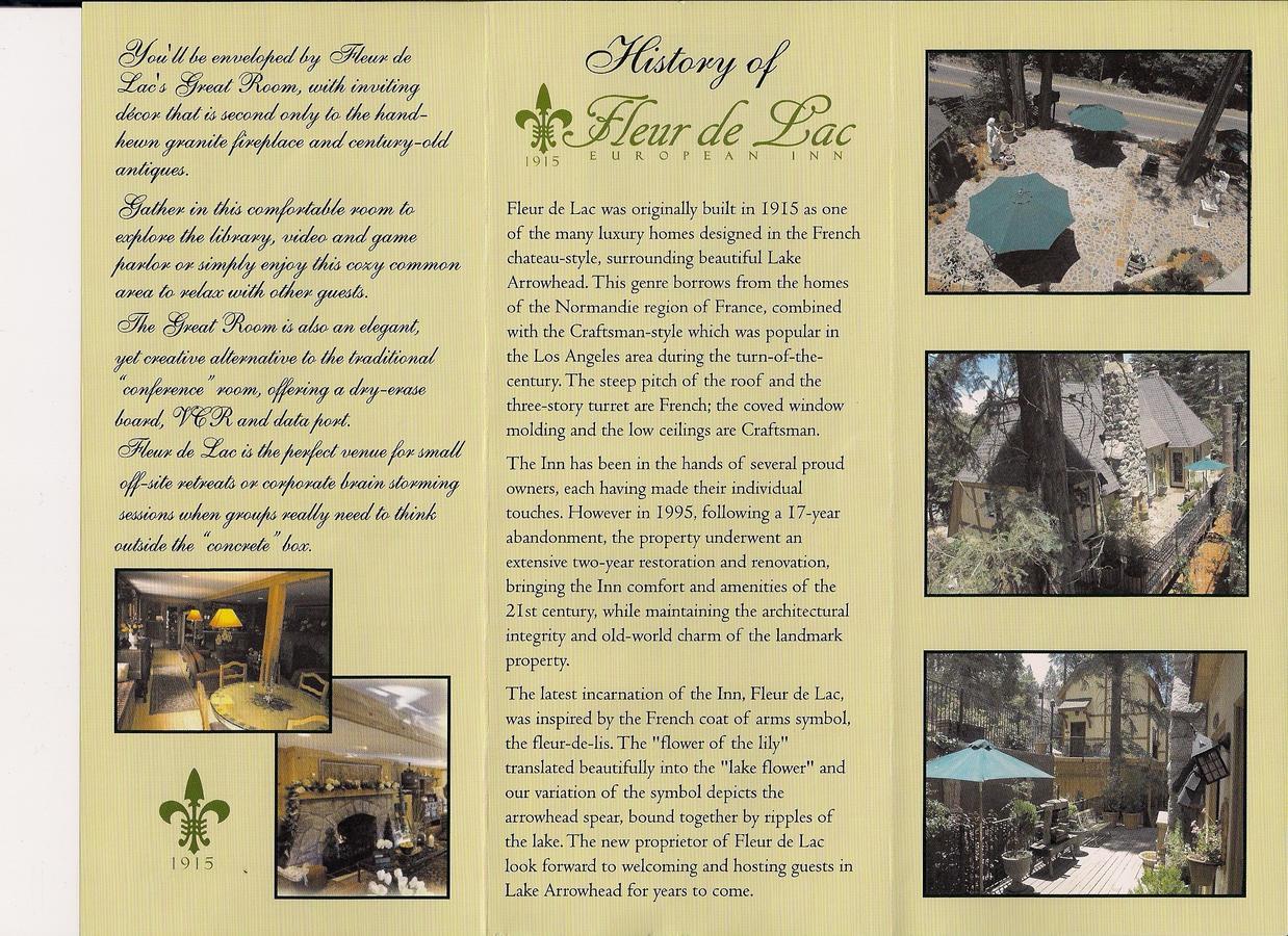Fleur De Lac Europeran Inn Lake Arrowhead Eksteriør bilde